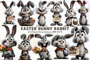 Whimsical Easter Bunny Rabbit Clipar, an Illustration by Sublimation Artist (Thumbnail 1 of 7)