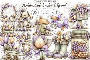Whimsical Easter Clipart, an Illustration by designcity5