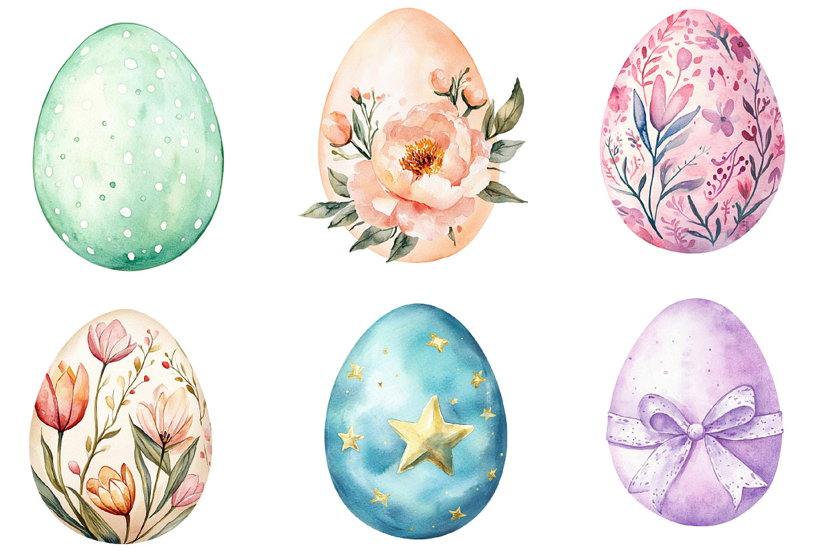 Soft Girly Easter Eggs Clipart PNG, an Illustration by SinaCreation (Photo 4 of 5)