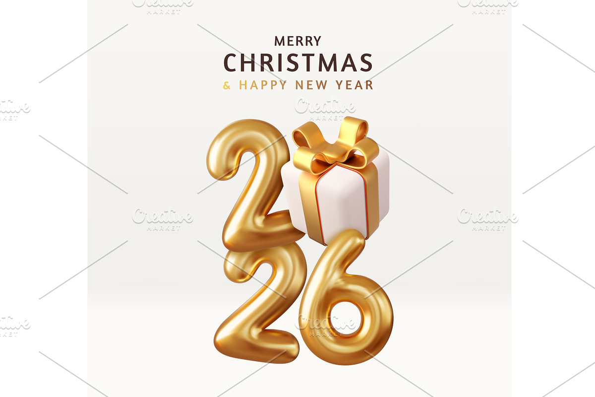 3d Happy New Year 2026, an Object Illustration by ModVector