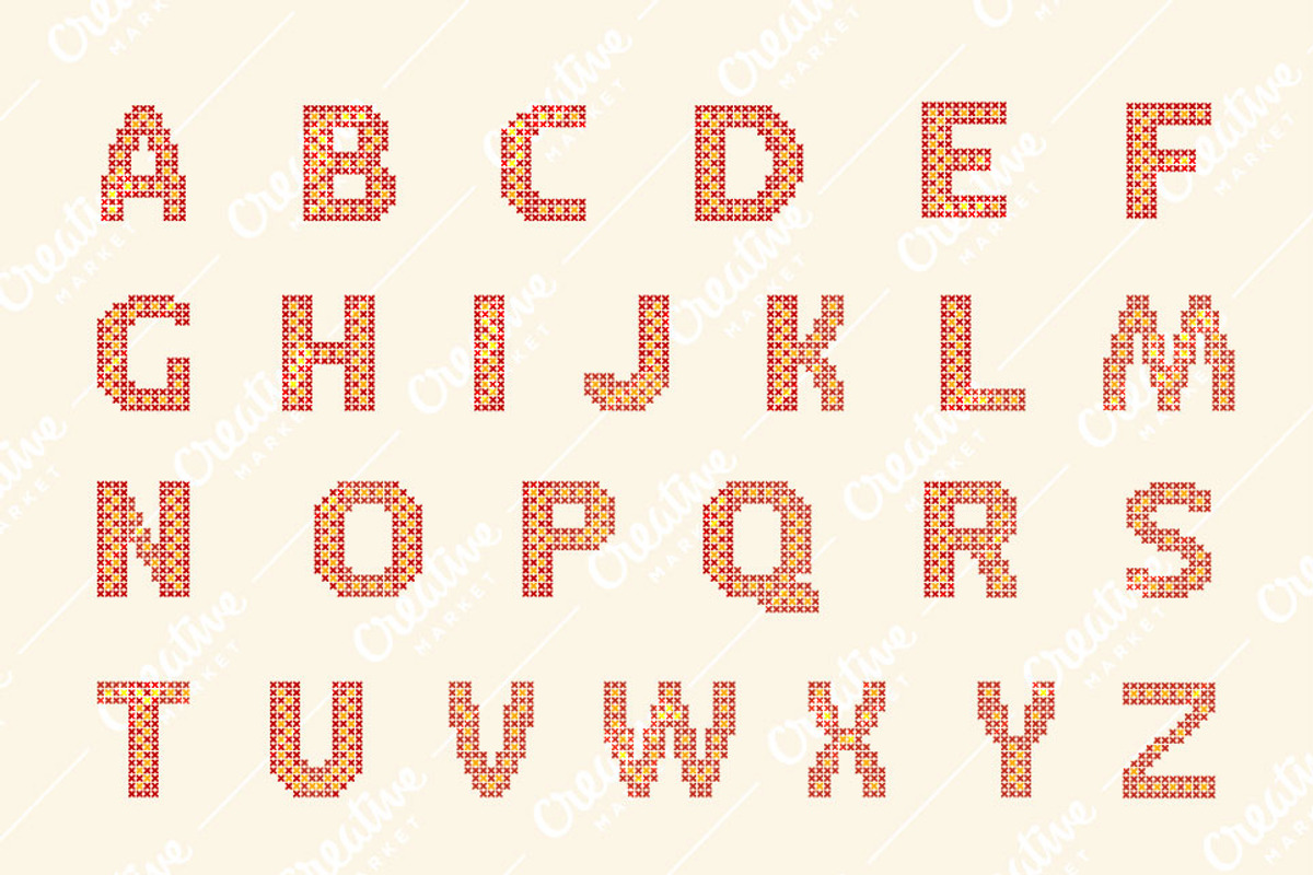 Cross-stitch letters (alphabet, ABC), an Illustration by Slanapotam (Photo 2 of 4)