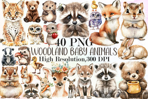 Woodland Clipart, Baby Animals, an Illustration by Sublimation Artist