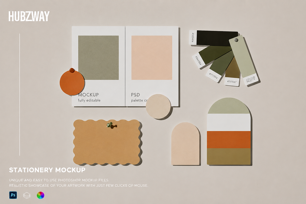 Color Palette Swatch Mockup, an Advertising Mockup by Hubzway (Photo 1 of 2)