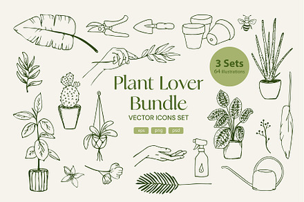 Plant Lover Vector Illustration Set