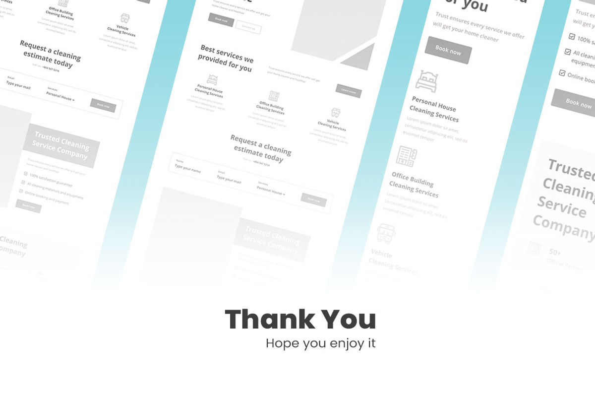 Cleaning Services Wireframe Website, a Wireframe Template by INSPR STD (Photo 6 of 6)