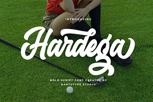 Hardega Bold Script Font, a Script Font by RantautypeStudio