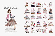 Blush Book Lover Clipart Bundle, a Decorative Illustration by Patishop Art (Thumbnail 12 of 14)
