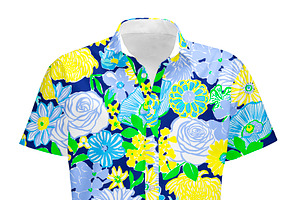 Preppy Blue And Yellow Floral Print