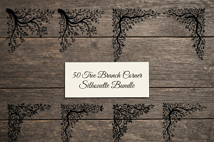50 Tree Branch Corner Silhouette