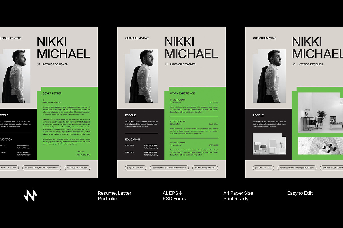 Simple Modern CV Resume, a Resume Template by Neermana (Photo 1 of 5)