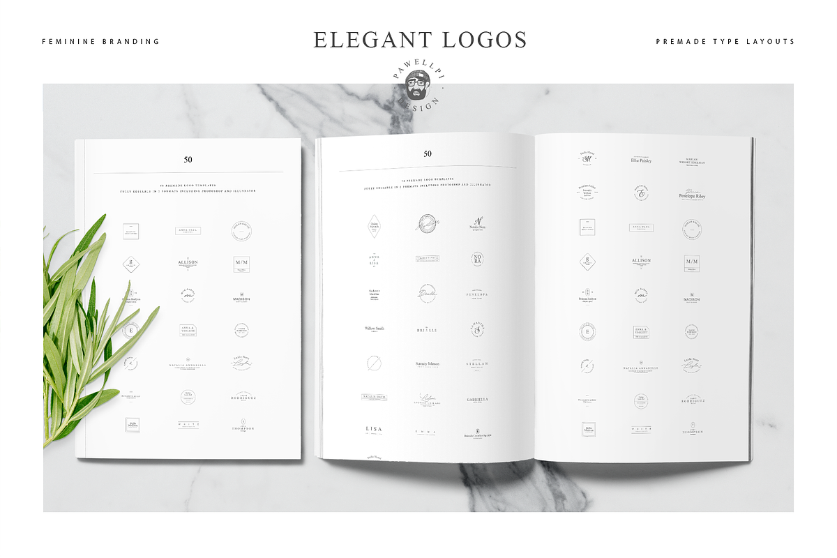 50 Elegant Premade Logo Templates, a Branding & Logo Template by pawellpi (Photo 16 of 26)