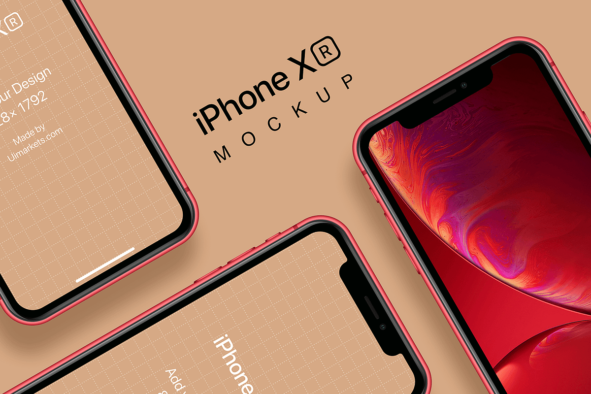 iPhone XS, XR Mockups PSD & Sketch, an iPhone Mockup by Ui Markets (Photo 9 of 27)