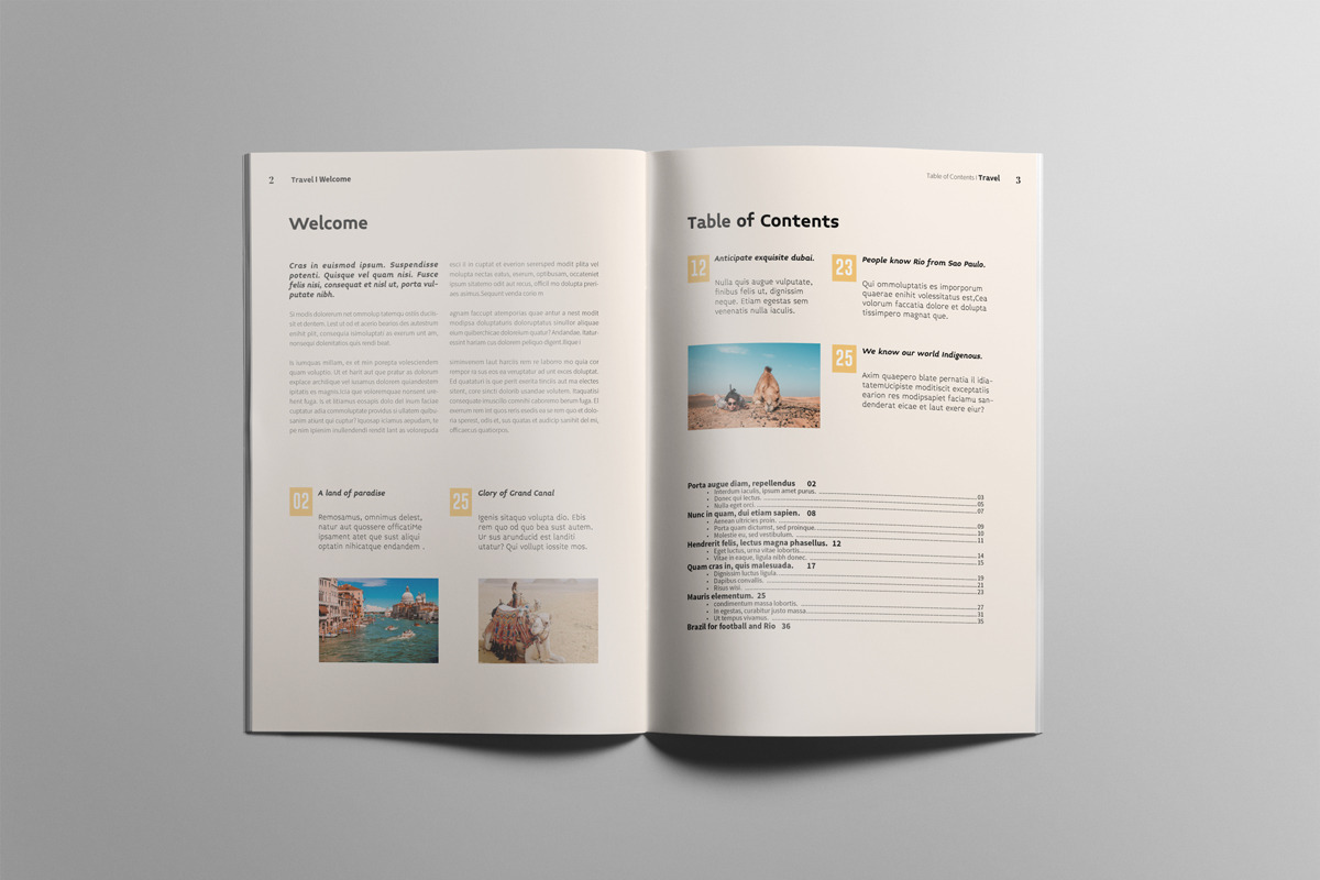 Travel Magazine Layout, a Magazine Template by Swayang (Photo 2 of 23)