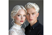Young Man and Women with Albino Hair, a Person Illustration by Sharon Schwalbe (Thumbnail 3 of 3)