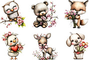 Whimsical Animals Spring Clipart, an Illustration by Designking (Thumbnail 5 of 5)