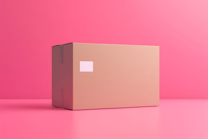 Cardboard box on pink background, a Photo by Beautiful things