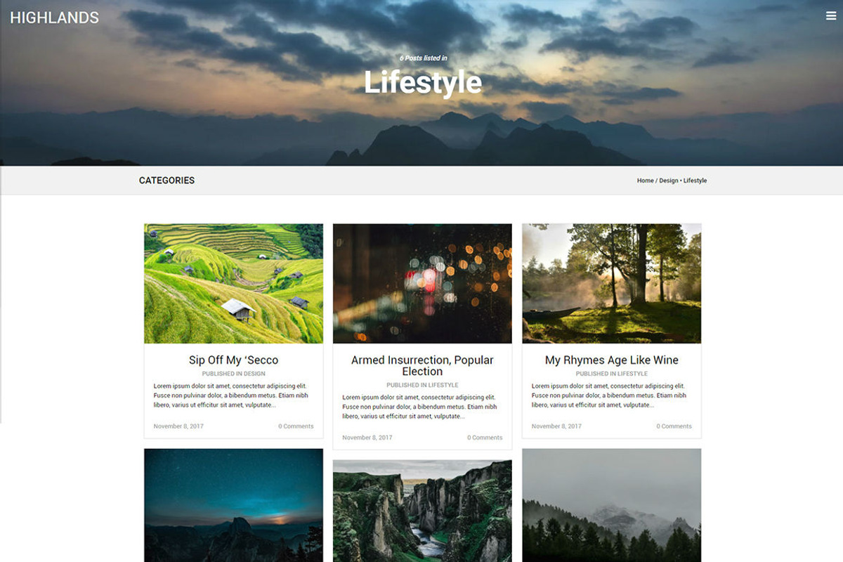 Highlands - Personal Blogging Theme, a WordPress Template by Psyrix (Photo 4 of 5)