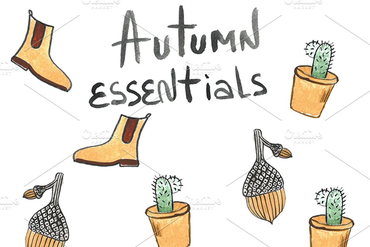 Autumn watercolor essentials, an Illustration by Alena Ermakova (Photo 3 of 4)
