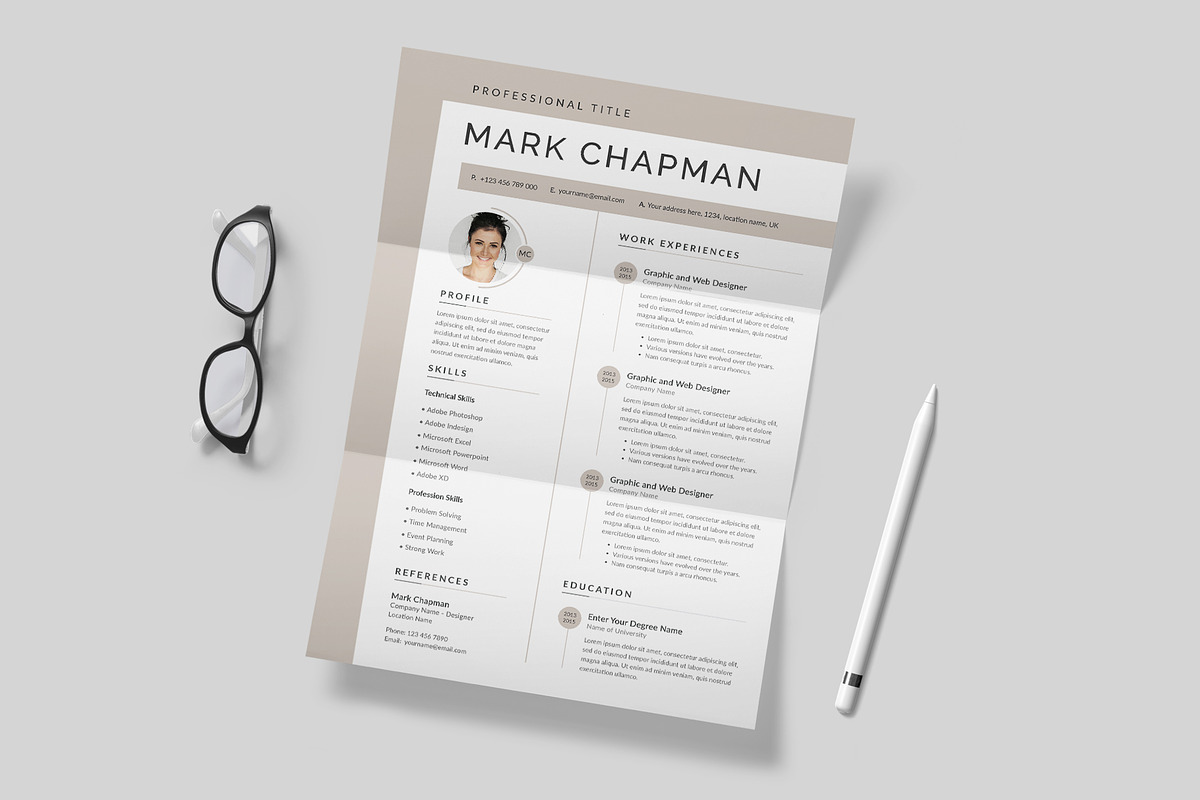 Resume Template | Word & PSD preview 5