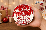 Santa Claus Christmas Round Sign SVG, an Object Graphic by OK Design (Thumbnail 2 of 3)