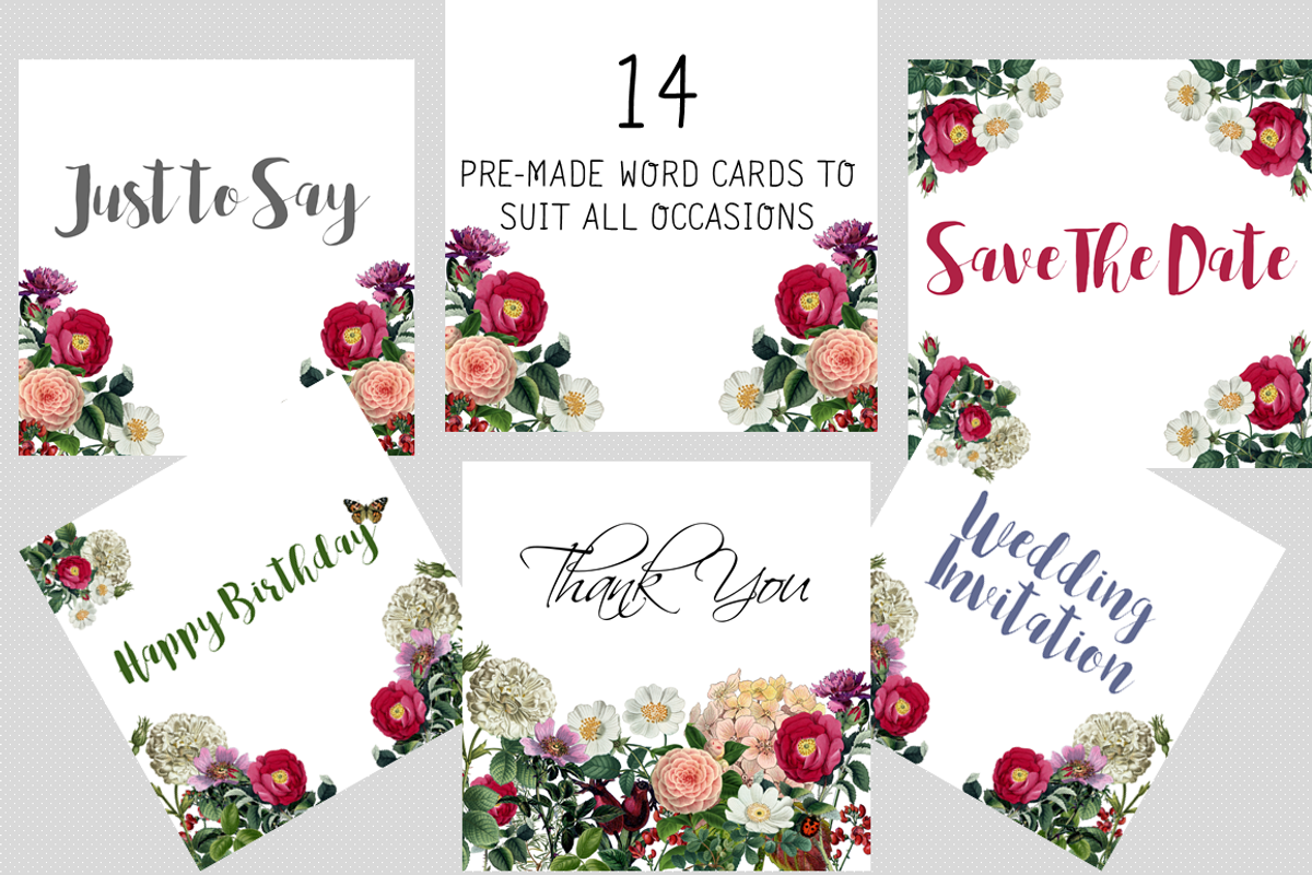 COTTAGE GARDEN BOTANICAL PRINTS, an Invitation Template by Ginger Duck Graphics (Photo 2 of 7)