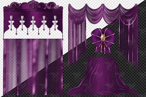 Purple Shimmer Curtains Clipart