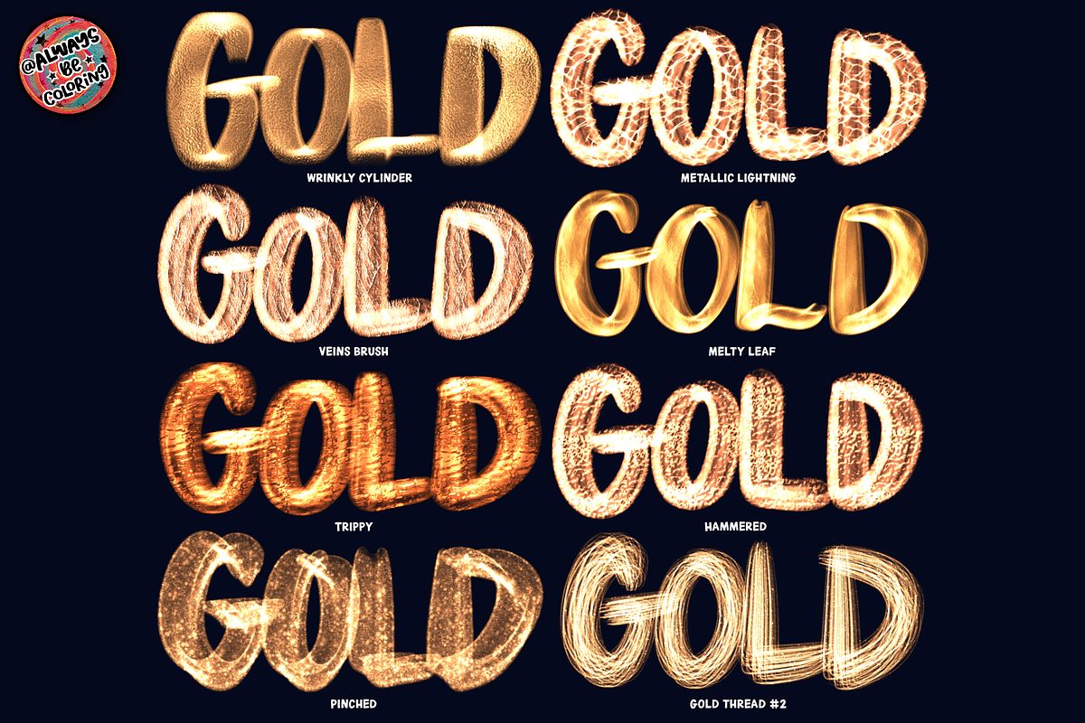 Procreate Maximum Metallic Brush Set, a Brush Add-On by AlwaysBeColoring (Photo 7 of 10)