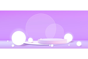 Glowing white spheres around purple, an Illustration by art PVP - market