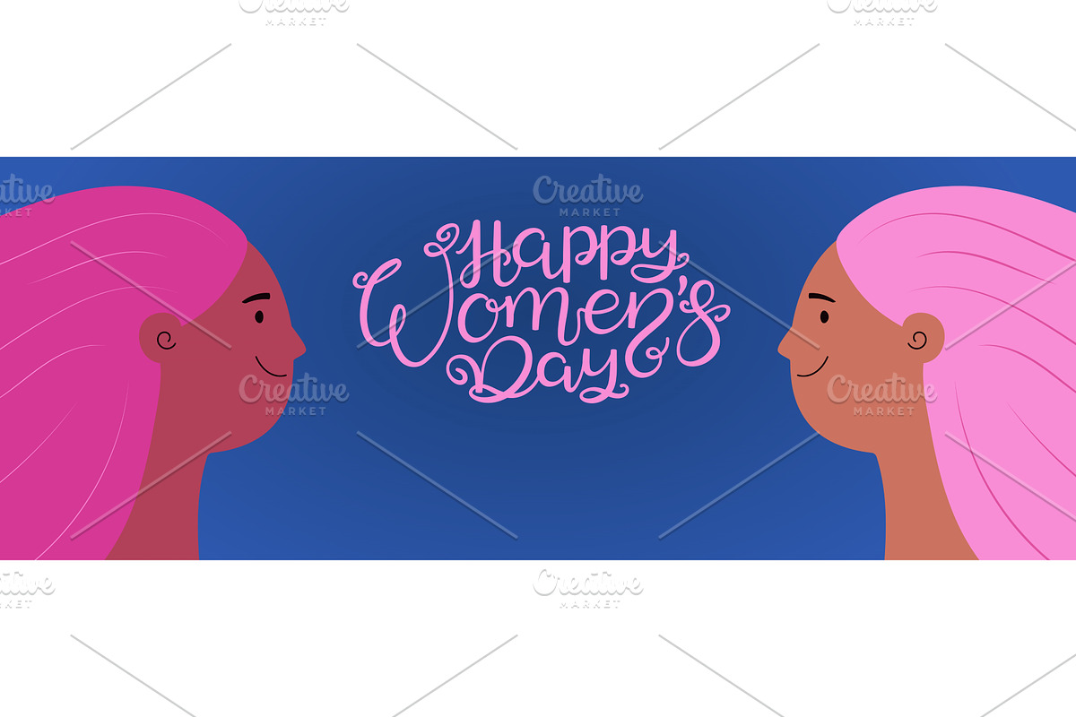 Happy Womens Day lettering, cute, a Seasonal Illustration by sceptical cactus