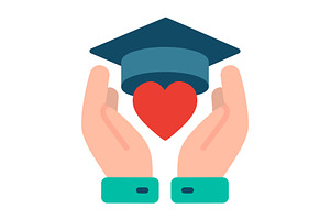 Scholarship Flat Icon, a Duotone Icon by Pexelpy