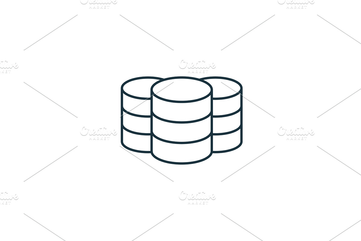 Database icon. Monochrome simple, a Technology Illustration by ...