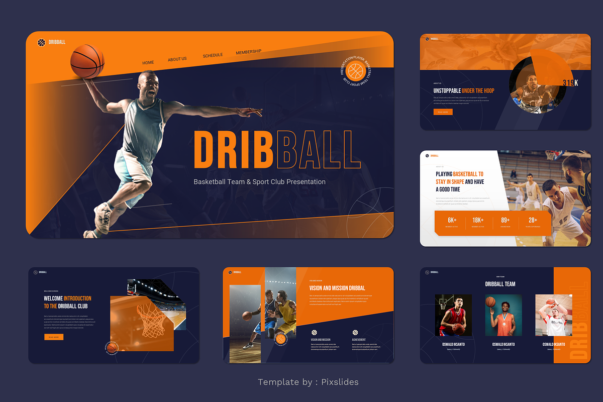 Basketball Team Sport PowerPoint, a Presentation Template by Pixslides (Photo 2 of 7)