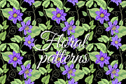 Floral patterns with clematis., a Pattern Graphic by MarinaVorontsova (Thumbnail 6 of 8)