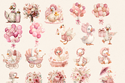 SILLY GOOSE BABY SHOWER CLIPART, an Animal Illustration by Daring Digies (Thumbnail 2 of 7)