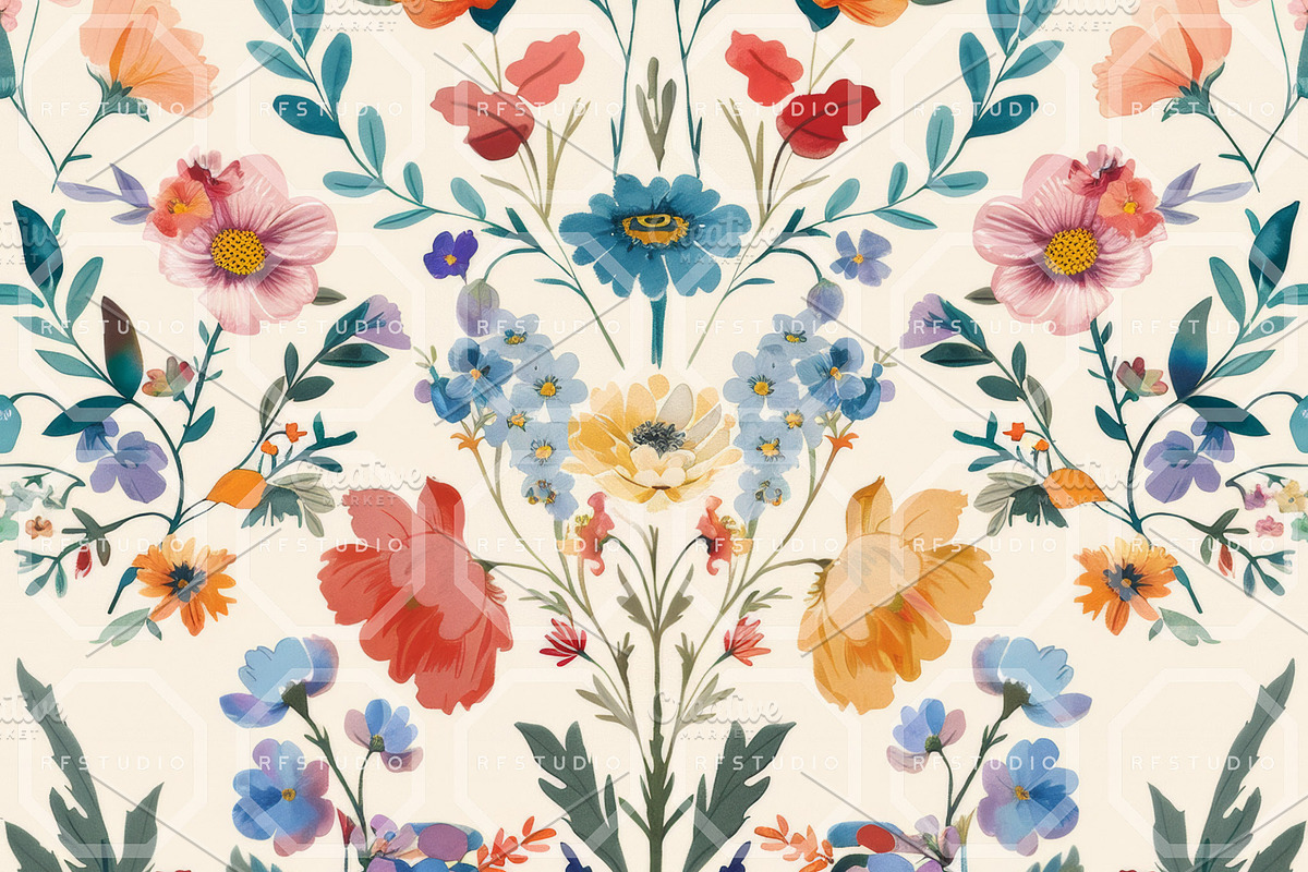 VINTAGE BLOOM Motifs Seamless Bundle, a Texture Illustration by RefinedFantasyStudio (Photo 8 of 9)