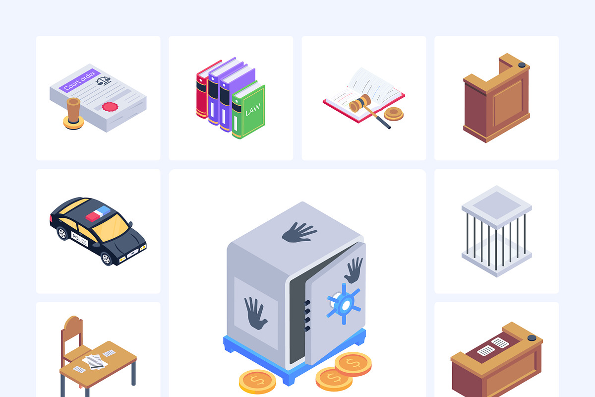 Law and Justice Isometric Icons, an Emoji Icon by Vectors Market (Photo 8 of 10)