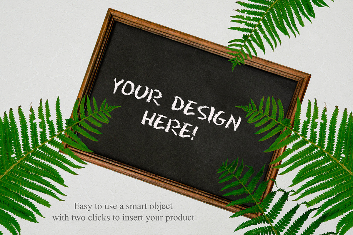 Retro Chalkboard and Fern creator, a Product Mockup by Letter Elfa Studio (Photo 7 of 7)