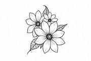 Flower Outline Art Printable bundle, an Illustration by yasushie (Thumbnail 6 of 9)