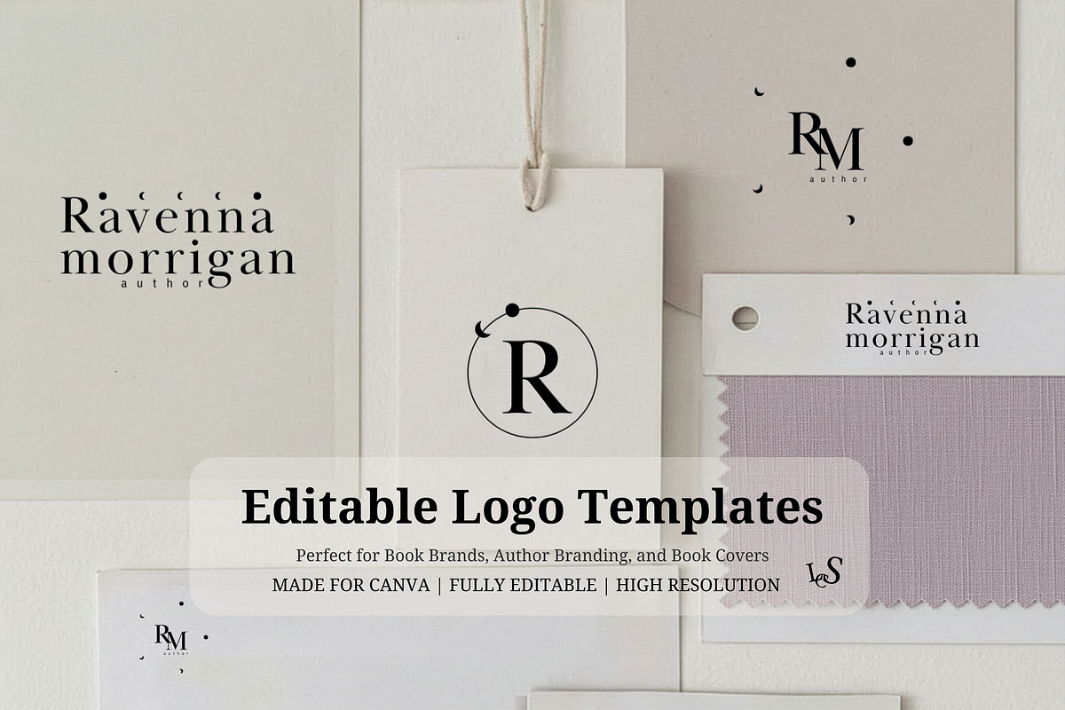 Author Logo Canva Templates, a Branding & Logo Template by Little Creative Scribbles (Photo 2 of 11)