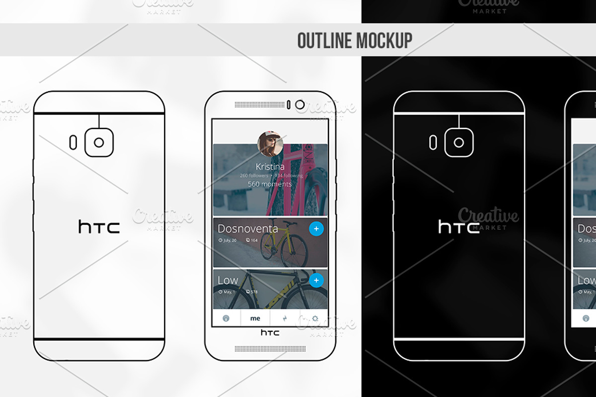 HTC One M9 Vector MockUp, a Product Mockup by Alex_Yanko (Photo 3 of 5)