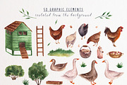 Village watercolor clipart, a Decorative Illustration by a_ptichkina (Thumbnail 2 of 7)