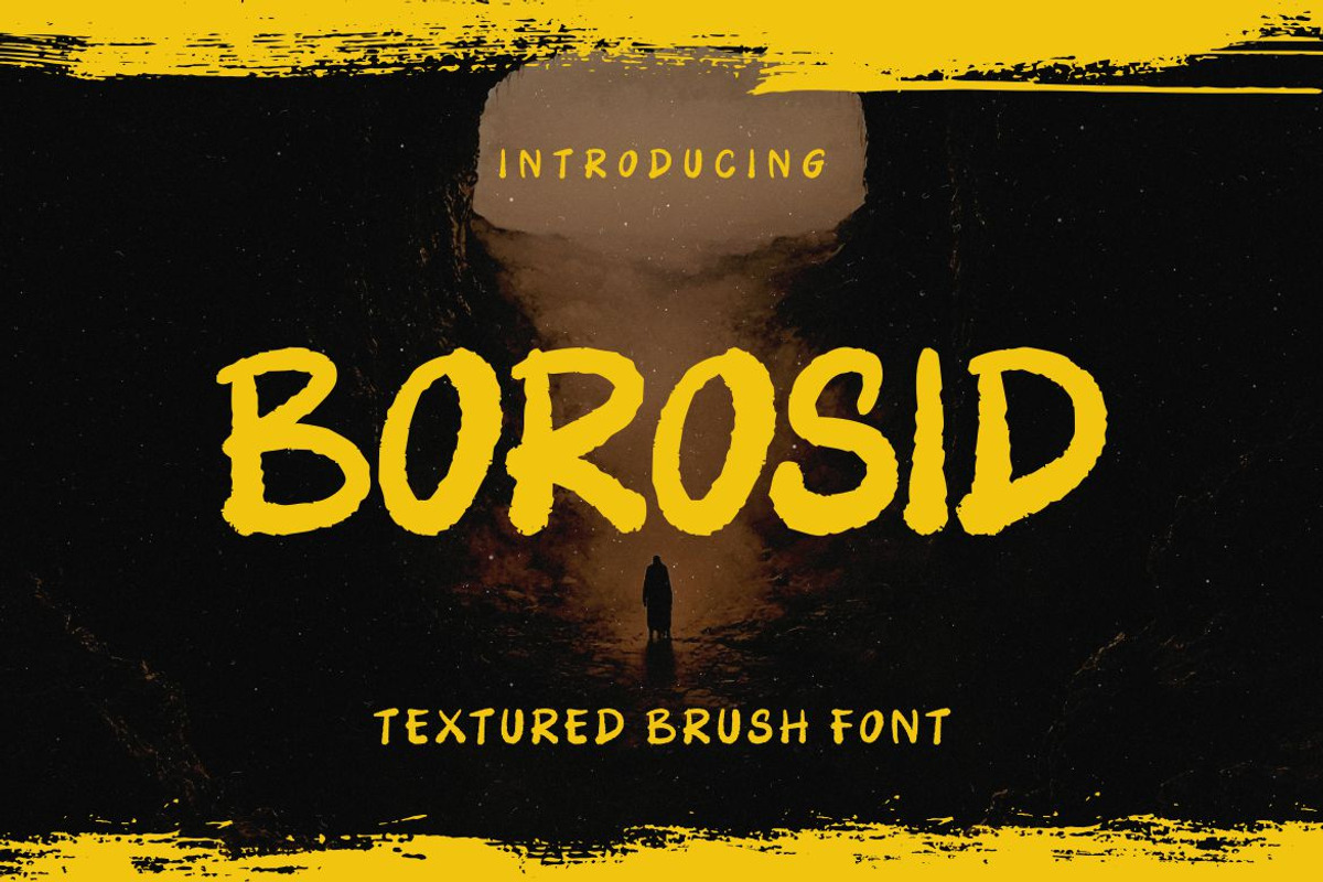 Borosid - Textured Brush Font, a Handwritten Font by Ary_ngeblur (Photo 1 of 5)