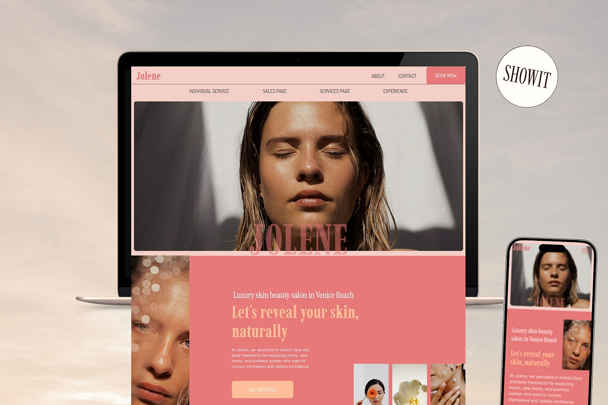 Modern Showit Template for Beauty