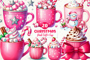 Pink Christmas Coffee Cup Clipart, an Illustration by CreationArt (Thumbnail 2 of 5)