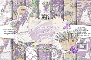 Lavender Girl Digital Paper Pack