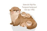 Cute Sea Otter Clipart Watercolor, an Animal Illustration by ArtGiftsStudio (Thumbnail 4 of 4)