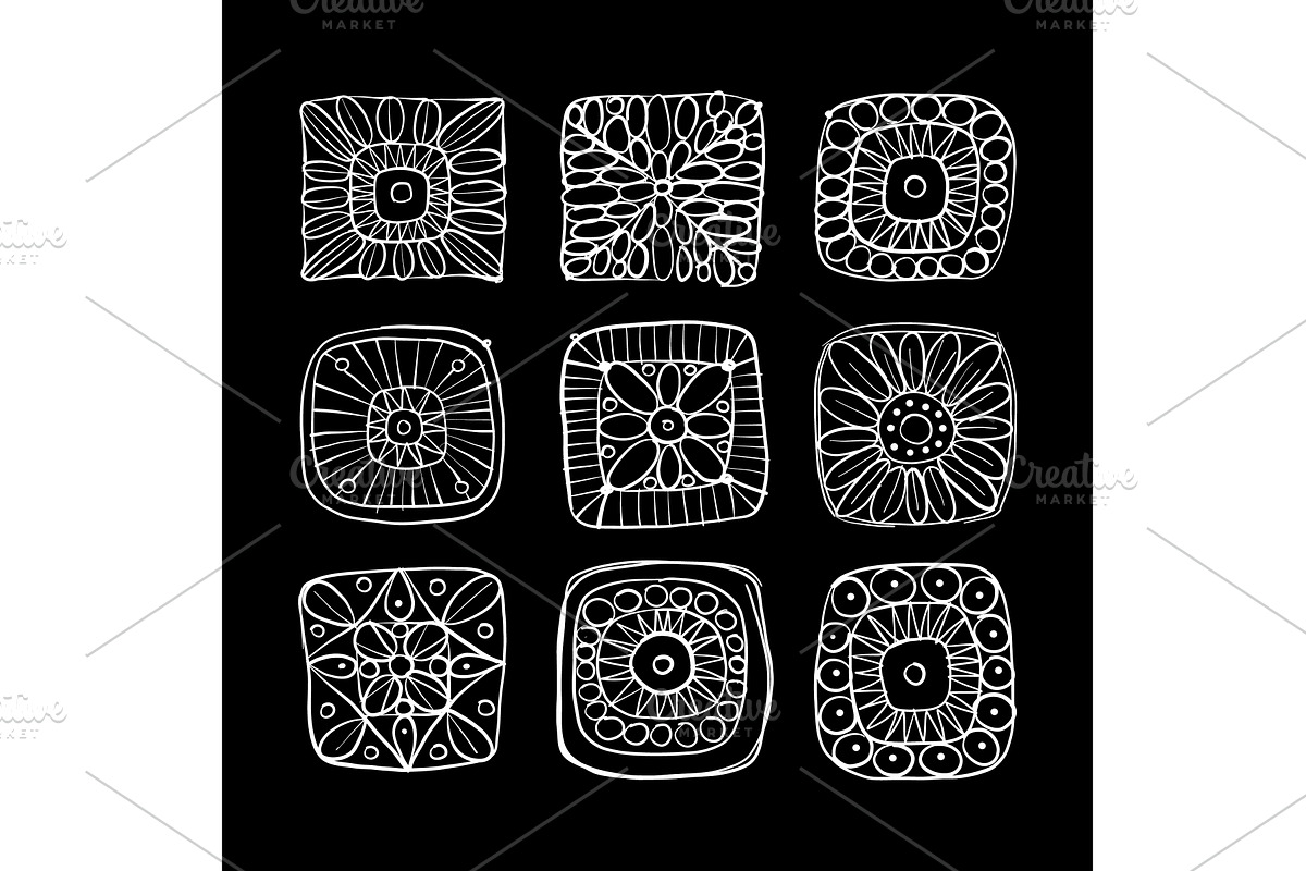 Granny square crochet. Knitted wear, a Decorative Illustration by Kudryashka