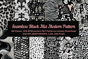 48 seamless black mix modern pattern, a Pattern Graphic by ARTOZEN DIGITAL (Thumbnail 1 of 15)