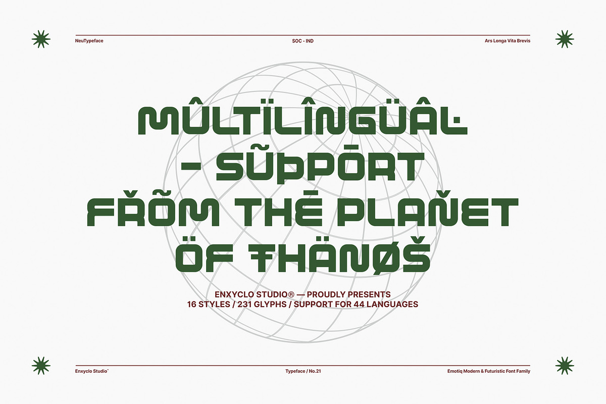 EMOTIQ - Futuristic Font Family, a Sans Serif Font by Enxyclo Studio (Photo 8 of 10)