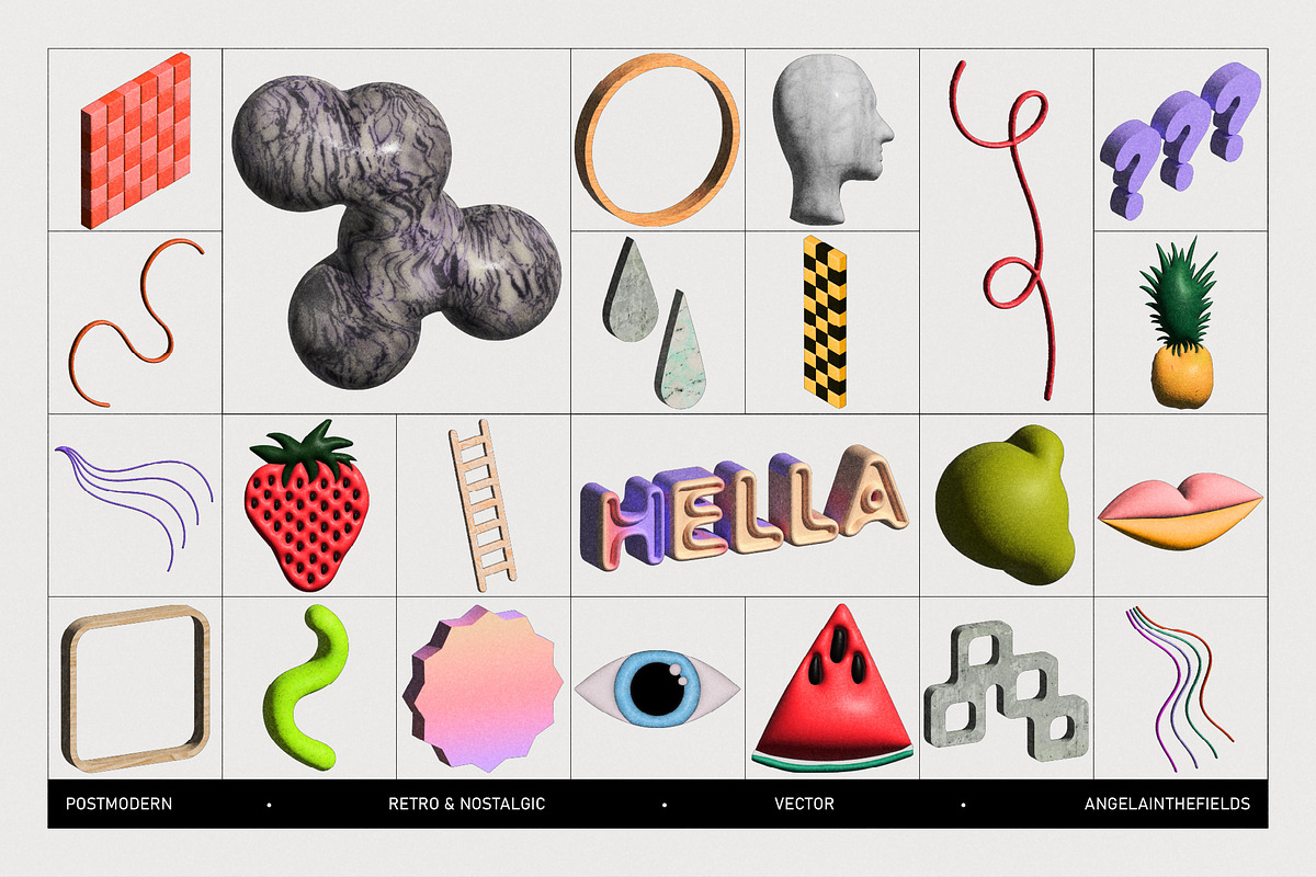 Neo 3D Postmodern Elements 2, an Object Graphic by angelainthefields (Photo 8 of 13)